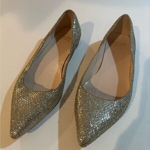 COLE HAAN Sz 6.5 Silver Pointed Toe Flats